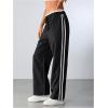 imageSOLY HUX Womens Wide Leg Sweatpants Y2k Streetwear Casual High Waisted Baggy Track PantsBlack Striped