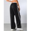imageSOLY HUX Womens Wide Leg Sweatpants Y2k Streetwear Casual High Waisted Baggy Track PantsBlack Striped
