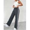 imageSOLY HUX Womens Wide Leg Sweatpants Y2k Streetwear Casual High Waisted Baggy Track PantsGrey Striped