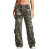imageSOLY HUX Womens Camo Pants Straight Leg Denim Pants Casual Jeans Streetwear Cargo PantsGreen Camo