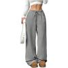 imageSOLY HUX Womens Drawstring Wide Leg Pants Corduroy Baggy Sweatpants with PocketsSolid Grey