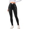 imageSOLY HUX Womens High Waisted Leggings Contrast Binding Letter Patched Workout Running Yoga PantsBlack Letter