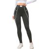 imageSOLY HUX Womens High Waisted Leggings Contrast Binding Letter Patched Workout Running Yoga PantsDark Grey Letter