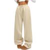 imageSOLY HUX Womens Sweatpants Drawstring High Waisted Baggy Wide Leg Pants with PocketsPure Khaki