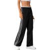 imageSOLY HUX Womens Wide Leg Sweatpants Y2k Streetwear Casual High Waisted Baggy Track PantsBlack Striped