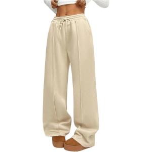 imageSOLY HUX Womens Sweatpants Drawstring High Waisted Baggy Wide Leg Pants with PocketsPure Khaki
