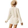 imageSOLY HUX Swim Cover Up for Women Button Down Long Sleeve Shirt and Shorts Bikini Swimsuits Beach Cover Up SetSolid Apricot