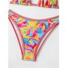 imageSOLY HUX Womens Boho Bikini Set Printed Halter Triangle Swimsuit Beach Vacation Swimwear with Cover Up SkirtsMulti Printed