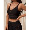 imageSOLY HUX Womens Crochet Knit Swimsuit Bathing Suits Cover up Vest Top Hollow Out Beachwear Crop Tank TopsSolid Black