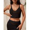 imageSOLY HUX Womens Crochet Knit Swimsuit Bathing Suits Cover up Vest Top Hollow Out Beachwear Crop Tank TopsSolid Black