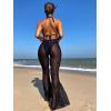 imageSOLY HUX Womens High Waist Sheer Mesh Swimsuit Cover up Pants See Through Wide Leg Bikini Beach Pants SwimwearSolid Black