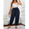 imageSOLY HUX Womens Plus Size High Waist Cargo Pants Casual Loose Baggy Jogger Pants Trousers PocketsDark Blue