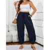imageSOLY HUX Womens Plus Size High Waist Cargo Pants Casual Loose Baggy Jogger Pants Trousers PocketsDark Blue