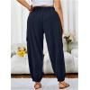 imageSOLY HUX Womens Plus Size High Waist Cargo Pants Casual Loose Baggy Jogger Pants Trousers PocketsDark Blue