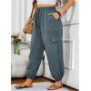 imageSOLY HUX Womens Plus Size High Waist Cargo Pants Casual Loose Baggy Jogger Pants Trousers PocketsDusty Blue
