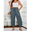 imageSOLY HUX Womens Plus Size High Waist Cargo Pants Casual Loose Baggy Jogger Pants Trousers PocketsDusty Blue