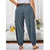 imageSOLY HUX Womens Plus Size High Waist Cargo Pants Casual Loose Baggy Jogger Pants Trousers PocketsDusty Blue