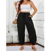 imageSOLY HUX Womens Plus Size High Waist Cargo Pants Casual Loose Baggy Jogger Pants Trousers PocketsSolid Black