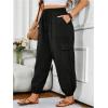 imageSOLY HUX Womens Plus Size High Waist Cargo Pants Casual Loose Baggy Jogger Pants Trousers PocketsSolid Black