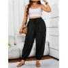 imageSOLY HUX Womens Plus Size High Waist Cargo Pants Casual Loose Baggy Jogger Pants Trousers PocketsSolid Black