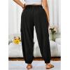 imageSOLY HUX Womens Plus Size High Waist Cargo Pants Casual Loose Baggy Jogger Pants Trousers PocketsSolid Black