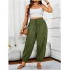 imageSOLY HUX Womens Plus Size High Waist Cargo Pants Casual Loose Baggy Jogger Pants Trousers PocketsSolid Green