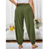 imageSOLY HUX Womens Plus Size High Waist Cargo Pants Casual Loose Baggy Jogger Pants Trousers PocketsSolid Green