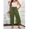 imageSOLY HUX Womens Plus Size High Waist Cargo Pants Casual Loose Baggy Jogger Pants Trousers PocketsSolid Green