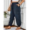 imageSOLY HUX Womens Plus Size High Waist Cargo Pants Casual Loose Baggy Jogger Pants Trousers PocketsSolid Grey