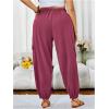 imageSOLY HUX Womens Plus Size High Waist Cargo Pants Casual Loose Baggy Jogger Pants Trousers PocketsSolid Purple