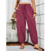 imageSOLY HUX Womens Plus Size High Waist Cargo Pants Casual Loose Baggy Jogger Pants Trousers PocketsSolid Purple