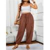 imageSOLY HUX Womens Plus Size High Waist Cargo Pants Casual Loose Baggy Jogger Pants Trousers PocketsSolid Redwood