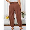 imageSOLY HUX Womens Plus Size High Waist Cargo Pants Casual Loose Baggy Jogger Pants Trousers PocketsSolid Redwood