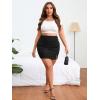 imageSOLY HUX Womens Plus Size High Waist Elastic Slit Sexy Stretch Fitted Bodycon Mini SkirtsPure Black