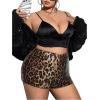 imageSOLY HUX Womens Plus Size Leopard Print Sparkling Mini Shorts High Waisted Sequin Party Shorts ClubwearBrown Leopard