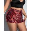 imageSOLY HUX Womens Plus Size Leopard Print Sparkling Mini Shorts High Waisted Sequin Party Shorts ClubwearRed Leopard