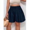 imageSOLY HUX Womens Plus Size Shirred Elastic High Waisted Wide Leg ShortsPure Navy Blue