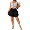 imageSOLY HUX Womens Plus Size Shorts Tie Front Shirred High Waisted Layered Hem Wide Leg Summer Shorts Solid Black 1XL