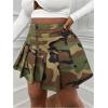 imageSOLY HUX Womens Plus Size Skirt Camo Print High Waisted Pleated A Line Short SkirtsArmy Green Camo