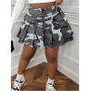 imageSOLY HUX Womens Plus Size Skirt Camo Print High Waisted Pleated A Line Short SkirtsGrey Camo