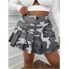 imageSOLY HUX Womens Plus Size Skirt Camo Print High Waisted Pleated A Line Short SkirtsGrey Camo