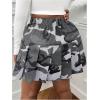 imageSOLY HUX Womens Plus Size Skirt Camo Print High Waisted Pleated A Line Short SkirtsGrey Camo