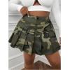 imageSOLY HUX Womens Plus Size Skirt Camo Print High Waisted Pleated A Line Short SkirtsKhaki Camo