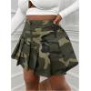 imageSOLY HUX Womens Plus Size Skirt Camo Print High Waisted Pleated A Line Short SkirtsKhaki Camo