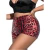 imageSOLY HUX Womens Plus Size Leopard Print Sparkling Mini Shorts High Waisted Sequin Party Shorts ClubwearRed Leopard