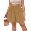 imageSOLY HUX Womens Plus Size Shirred Elastic High Waisted Wide Leg ShortsSolid Khaki