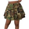 imageSOLY HUX Womens Plus Size Skirt Camo Print High Waisted Pleated A Line Short SkirtsArmy Green Camo