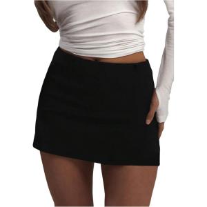imageSOLY HUX Womens Mini Skirt Y2k Low Rise A Line Casual Summer SkirtsSolid Black