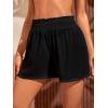 imageSOLY HUX Swim Cover Up Shorts for Women Sheer Split Bikini Shorts Beach SwimwearPlain Black