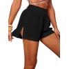 imageSOLY HUX Swim Cover Up Shorts for Women Sheer Split Bikini Shorts Beach SwimwearSolid Black